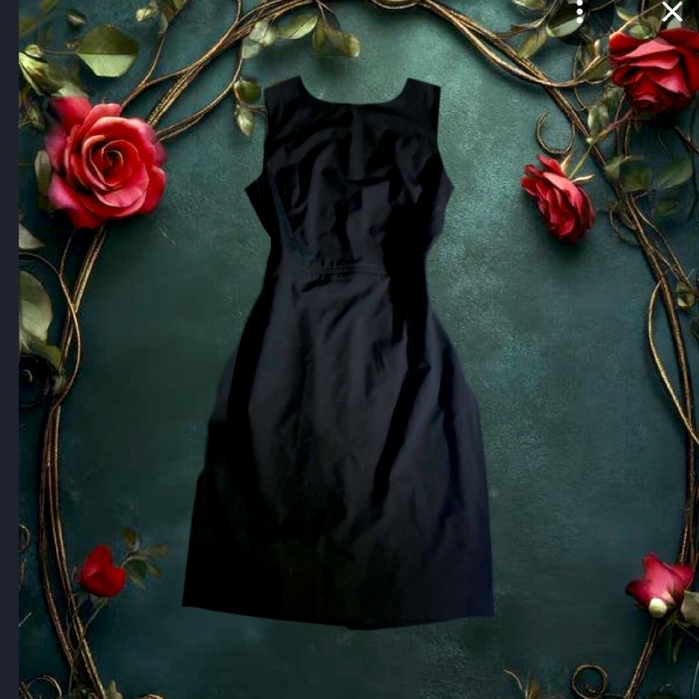 Ann Taylor Black Sleeveless Midi Sheath Dress